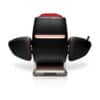 OHCO M.8LE Massage Chair in Rosso Nero, Back Open Position