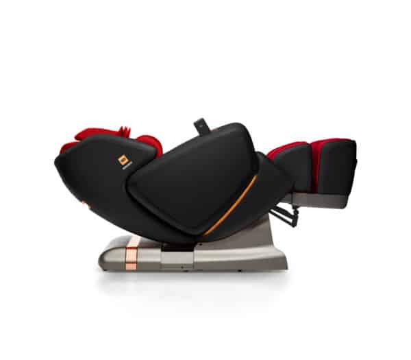 OHCO M8LE Massage Chair in Rosso Nero, Lay Flat Position