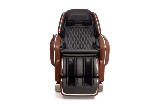 OHCO M.8 Massage Chair in Walnut, Front Closed Position