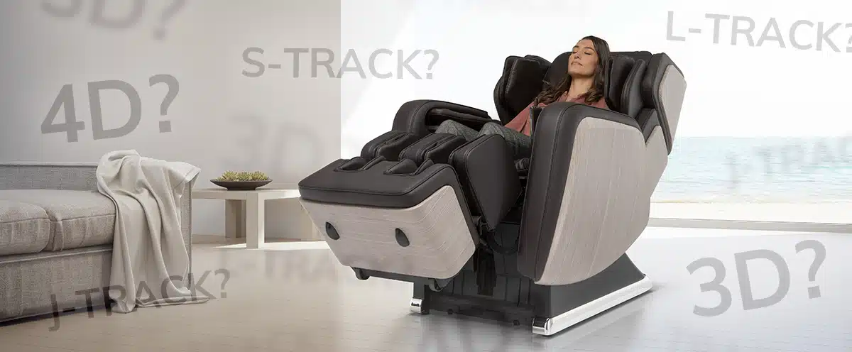 Woman relaxing in a luxury massage chair by OHCO